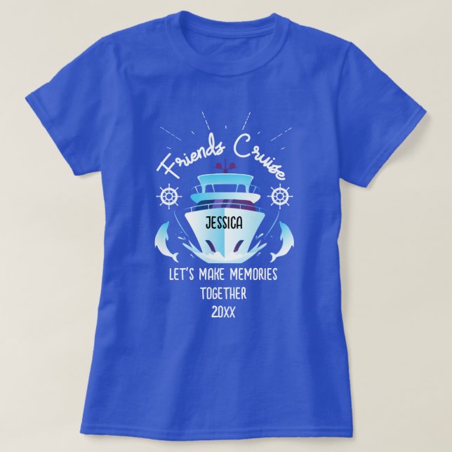 Camiseta Amigos crucero Hagamos Recuerdos y nombre personal (Diseño del anverso)