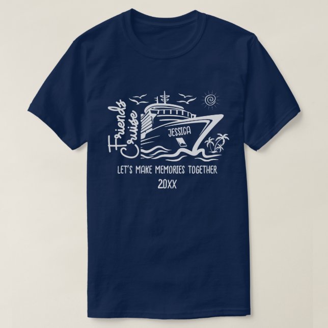 Camiseta Amigos crucero Hagamos Recuerdos y nombre personal (Diseño del anverso)