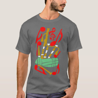 Camiseta Amigos de Bagpipes Red Music Notes