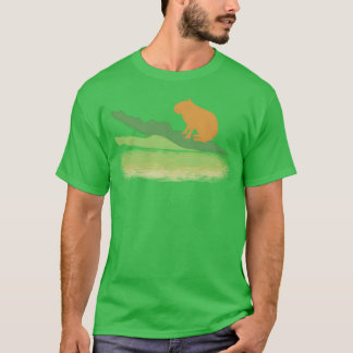 Camiseta Amigos de cocodrilo capybara chiste de animal de z