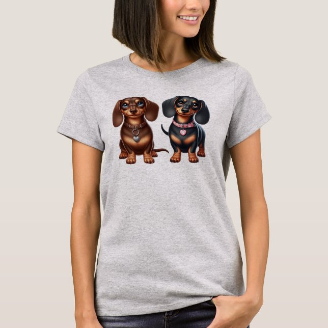 Camiseta Amigos de Cute Dachshund (Anverso)
