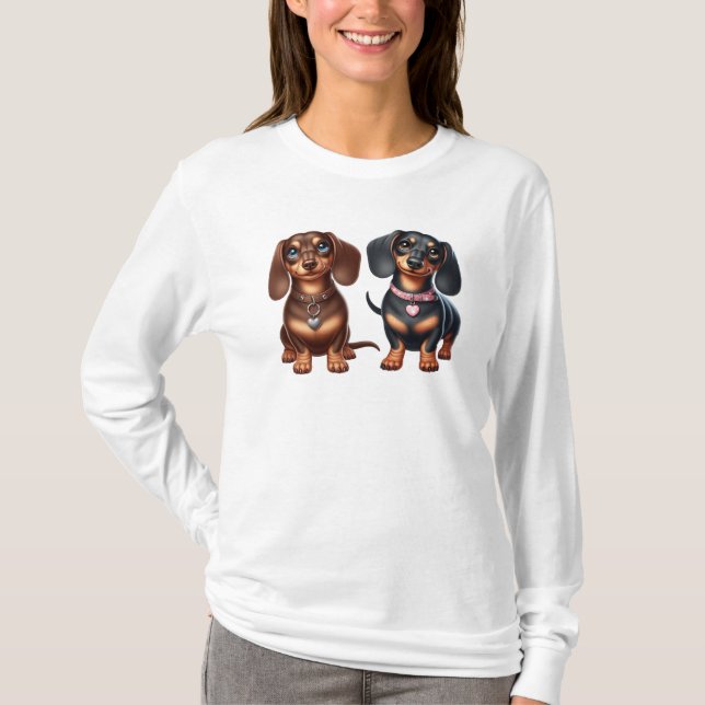 Camiseta Amigos de Cute Dachshund (Anverso)