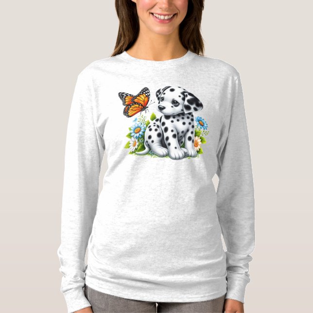 Camiseta Amigos de Cute Dalmatian/Butterfly (Anverso)