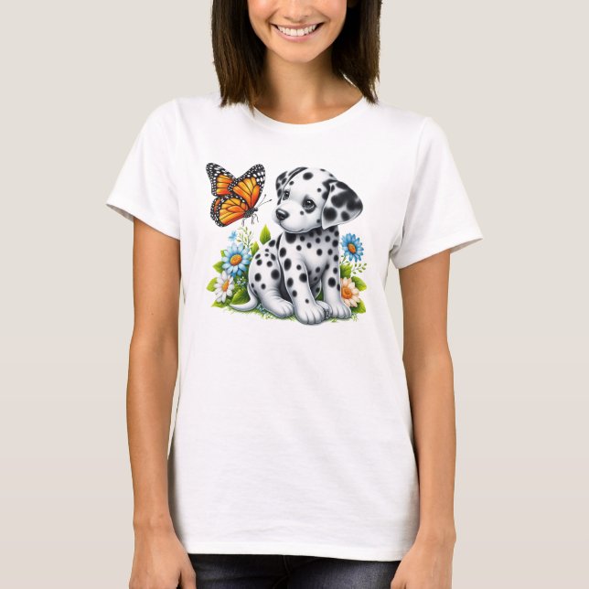 Camiseta Amigos de Cute Dalmatian/Butterfly (Anverso)
