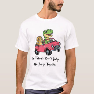 Camiseta Amigos de dinosaurios lindos conduciendo un carro 