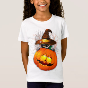 Camiseta Amigos de Halloween con gatos y calabazas de bruja