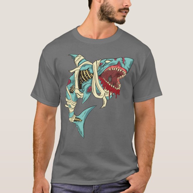 Camiseta Amigos de Halloween de Zombie Shark (Anverso)