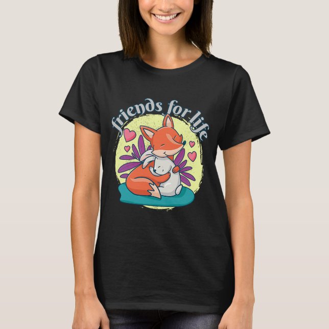 Camiseta Amigos De La Amistad Con El Amor De Fox Y Conejo P (Anverso)