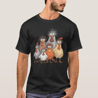 Camiseta Amigos de la familia del pollo loco