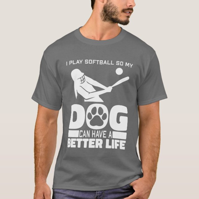 Camiseta Amigos de la familia Softball Dog (Anverso)