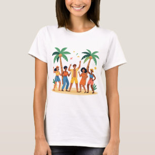 Camiseta Amigos de la Fiesta de la Playa Tropical Celebraci