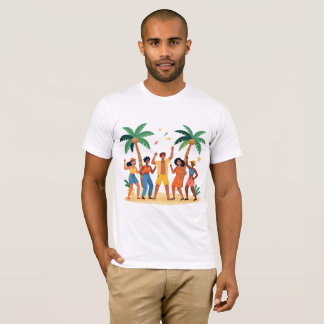 Camiseta Amigos de la Fiesta Tropical de Playa Celebración 