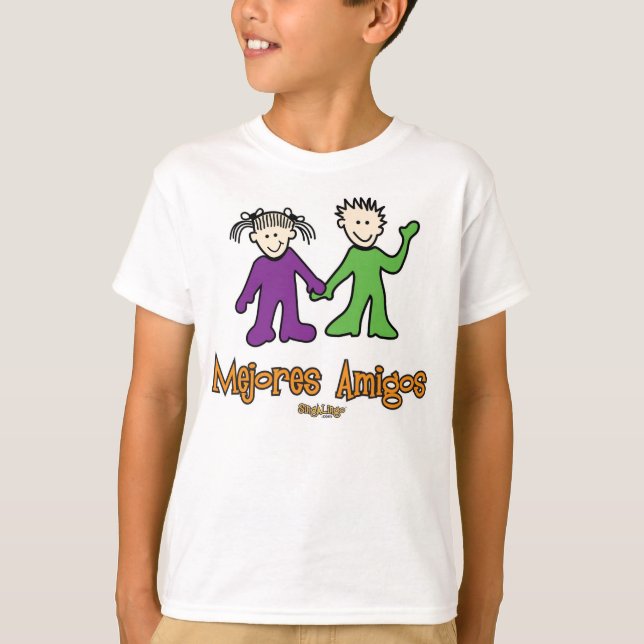 Camiseta Amigos de Mejores (mejores amigos) muchacho y (Anverso)