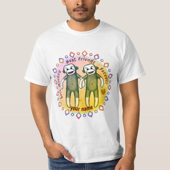 Camiseta Amigos de Mono de Calcetín (Anverso)