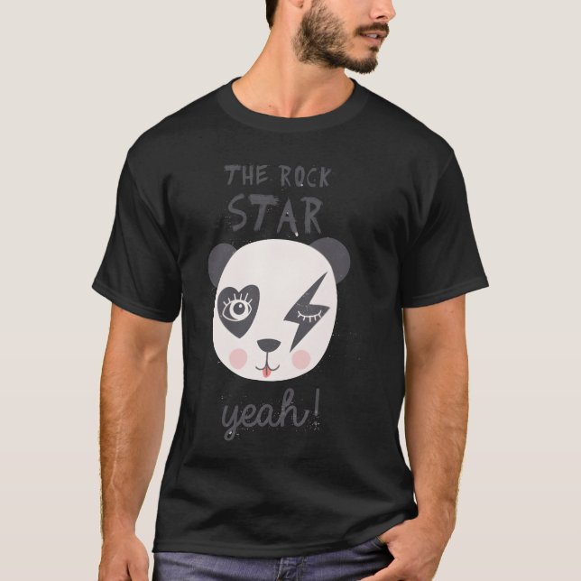 Camiseta Amigos de Panda estrella de rock (Anverso)