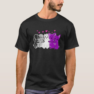 Camiseta Amigos De Pieles Asexuales Gatos Perros Ace Lgbqa 