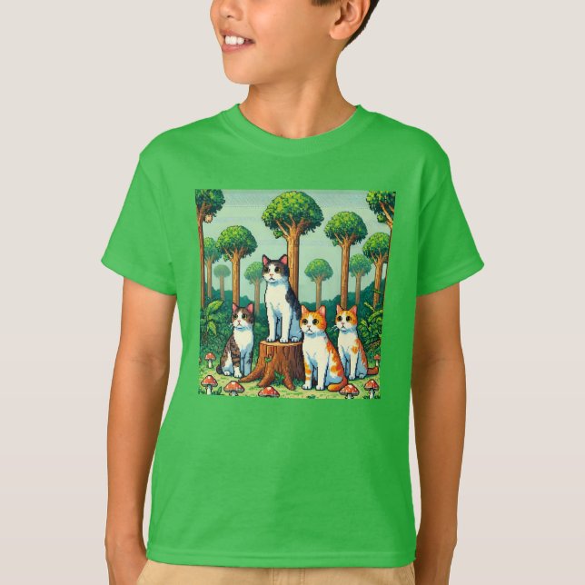 Camiseta Amigos de Pixel: Protección forestal (gatos) #13 (Anverso)