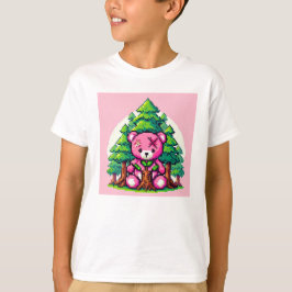 Camiseta Amigos de Pixel: Protección forestal (oso rosa) #0