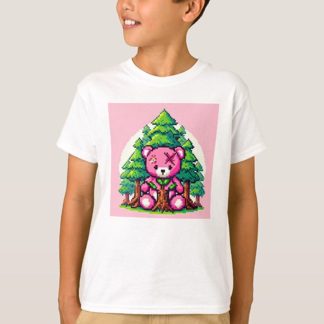 Camiseta Amigos de Pixel: Protección forestal (oso rosa) #0 (Anverso)