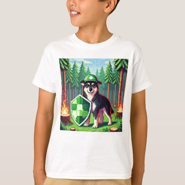 Camiseta Amigos de Pixel: Protección forestal (perro) #02 (Anverso)