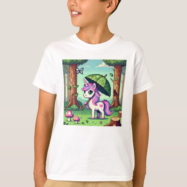 Camiseta Amigos de Pixel: Protección Forestal (unicornio) # (Anverso)