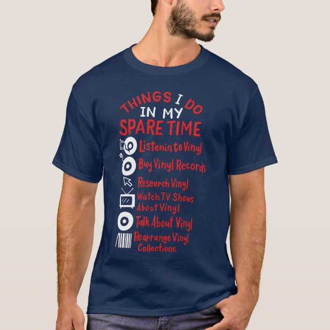 Camiseta Amigos de vinilo escuchando (Anverso)