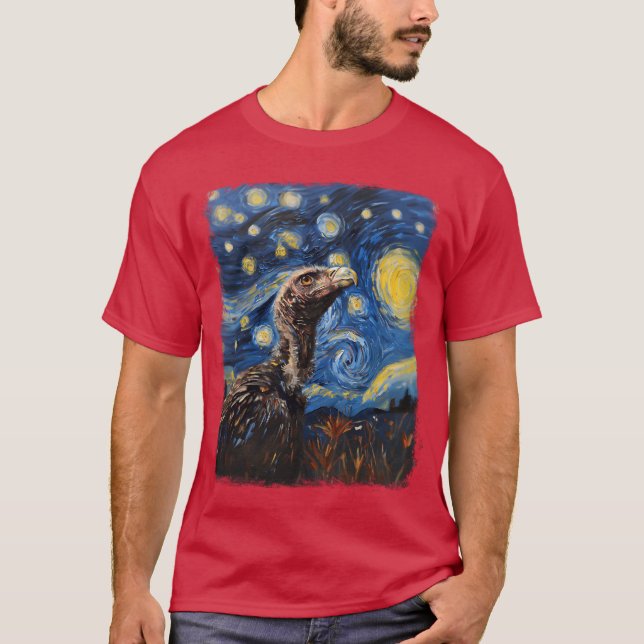 Camiseta Amigos de Vulture Bird Starry Night Painting (Anverso)