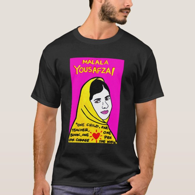 Camiseta amigos del arte popular de Malala Yousafzai (Anverso)