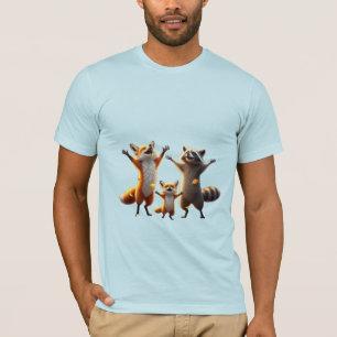 Camiseta Amigos del Bosque Alegre Zorro y Mapache