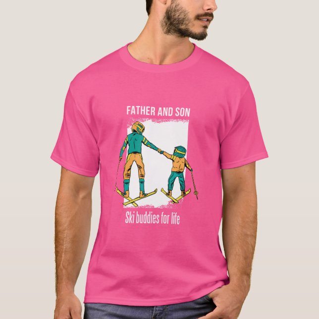 Camiseta Amigos del equipo de esquí Padre e Hijo (Anverso)
