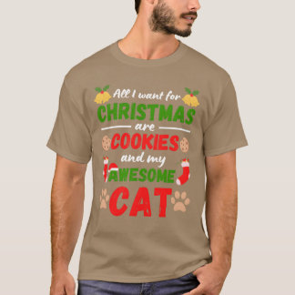 Camiseta Amigos del gato y Navidades de navidades Cookies