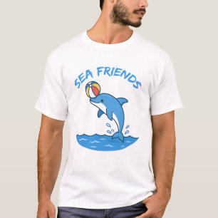 Camiseta Amigos del Mar - Lindo delfín con pelota de playa