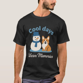 Camiseta Amigos del muñeco de nieve Corgi Café caliente Inv