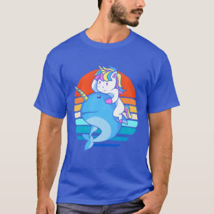 Camiseta Amigos del narval montando unicornio animal del oc