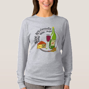 Camiseta Amigos del queso del vino mejor con la edad,