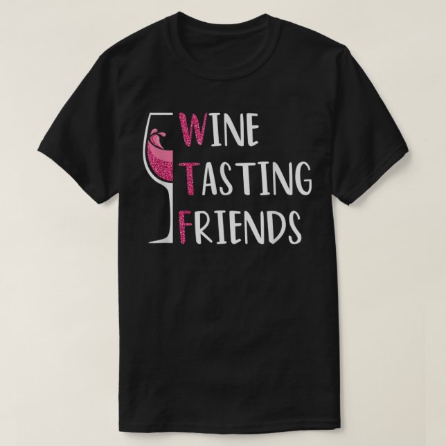 Camiseta Amigos del vino Rojo Bebiendo Gafas WTF Degustació (Diseño del anverso)