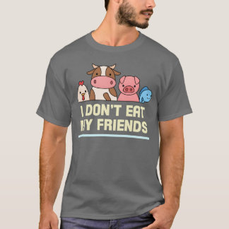 Camiseta Amigos Diseño de peces de vaca pollo para gente ve