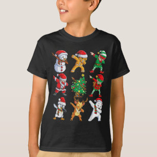 Camiseta Amigos Elfos de Santa haciendo Dab Navidad Chicos