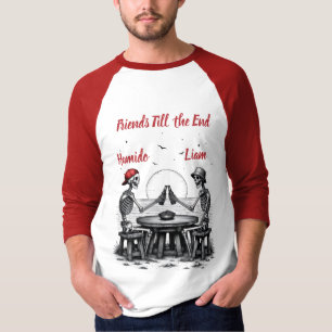 Camiseta Amigos Esqueletos Brindando