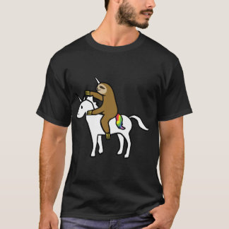 Camiseta Amigos familia Slothicorn montando Unicornio