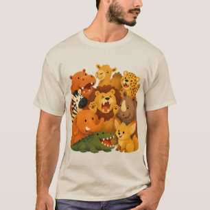Camiseta Amigos Felices de la Fauna del Safari.