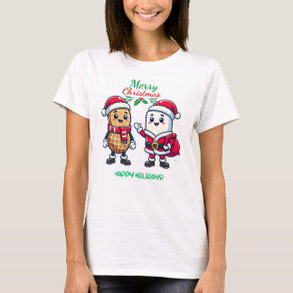 Camiseta Amigos festivos: cacahuete y malvavisco