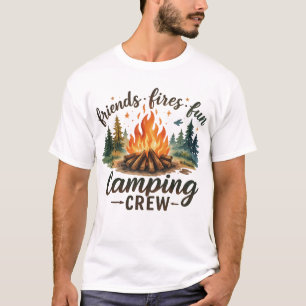 Camiseta Amigos Fogatas Diversión Camping