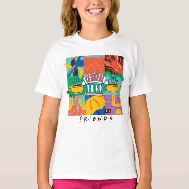Camiseta AMIGOS™ | Gráfico vibrante de Perk central (Anverso)
