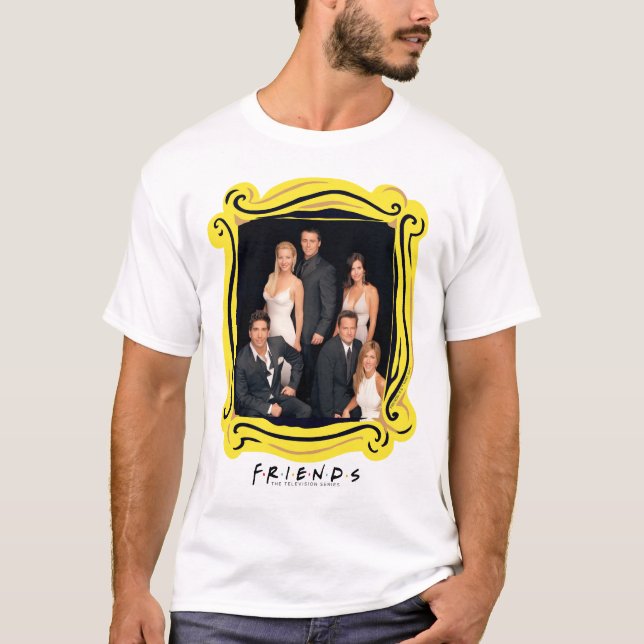 Camiseta AMIGOS™ | Grupo de ropa formal en blanco y negro (Anverso)