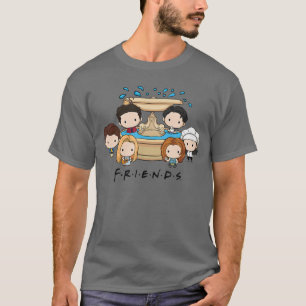 Camiseta Amigos jugando en la fuente Chibi Grupo divertido