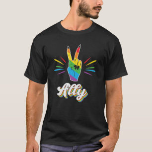 Camiseta Amigos LGBT aliados Orgullo gay mordiendo el arcoi