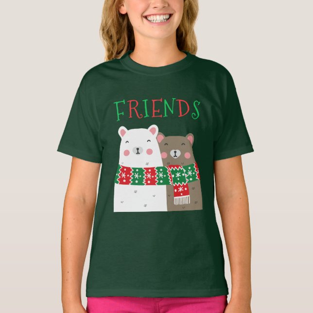 Camiseta Amigos navidades adoran a niños de amistad animal (Anverso)