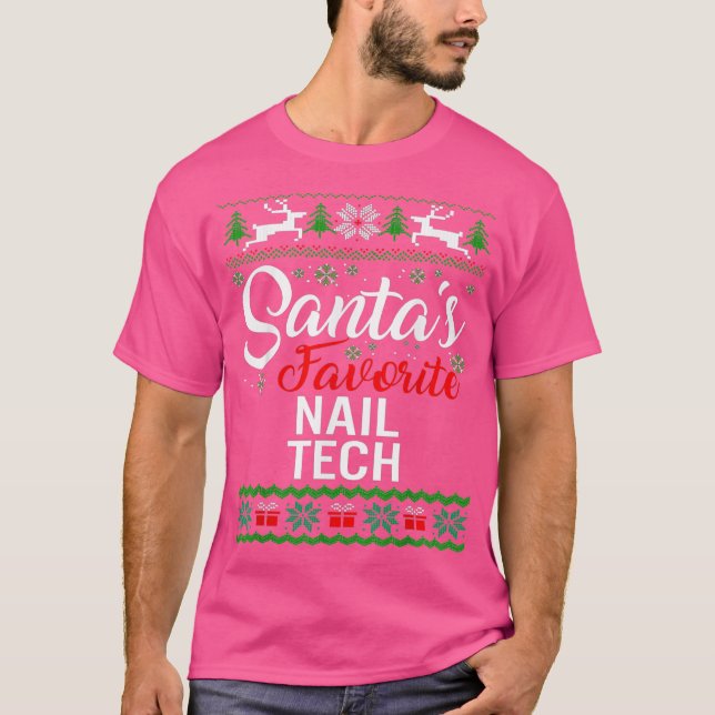 Camiseta Amigos Navidades favoritos de Nail Tech de su fami (Anverso)