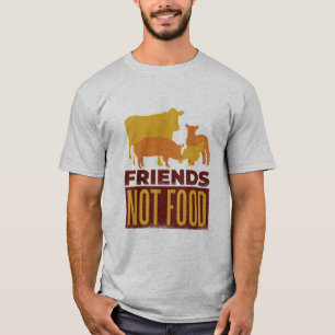 Camiseta Amigos, no animales de granja de alimentos